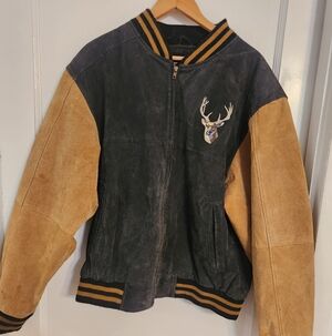 Vintage suede bomber jacket guide gear deer